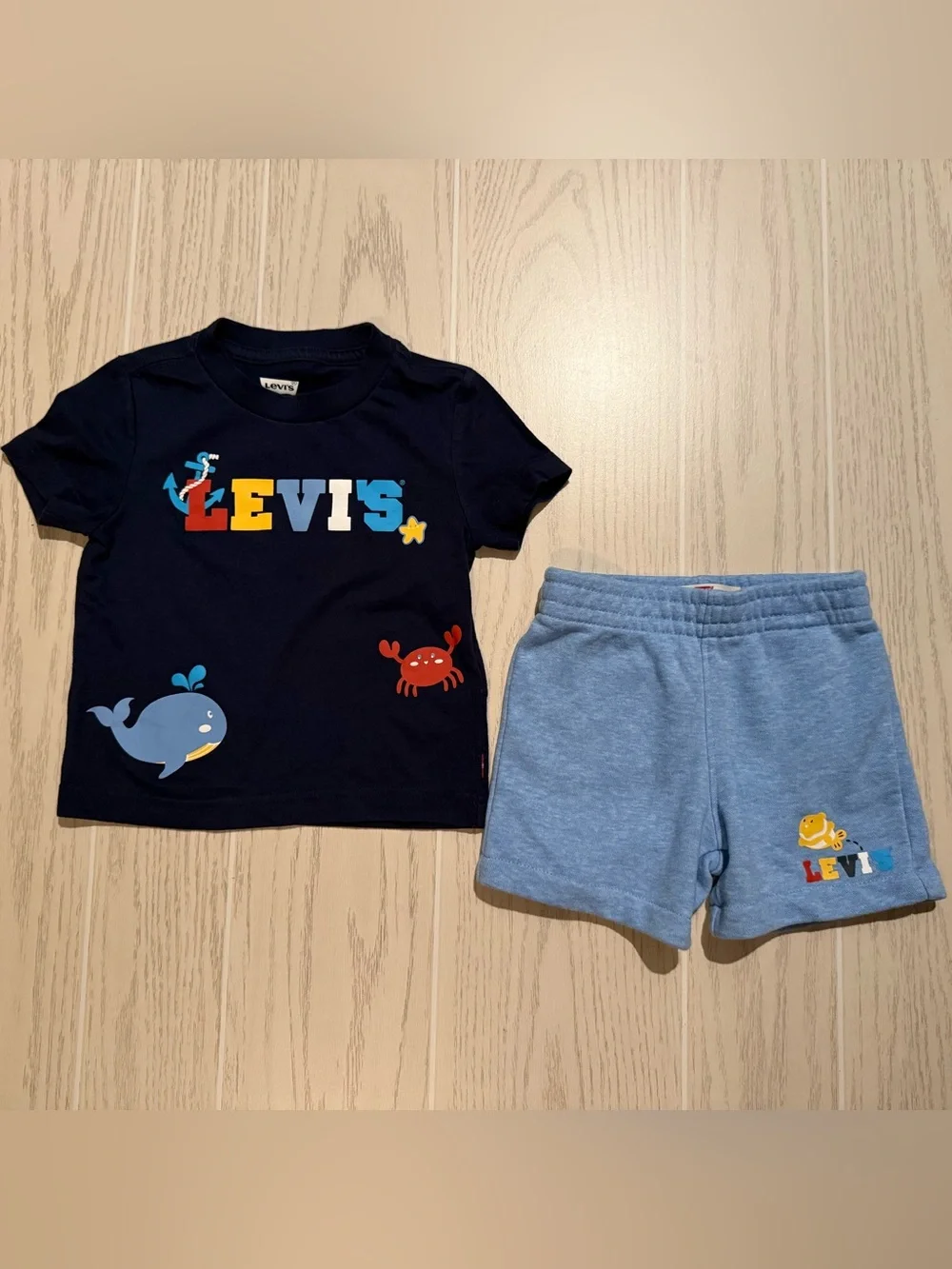 Levi’s Buzzer Beater Toddler Boys 2T Graphic Shirt & Shorts Outfit Bundle